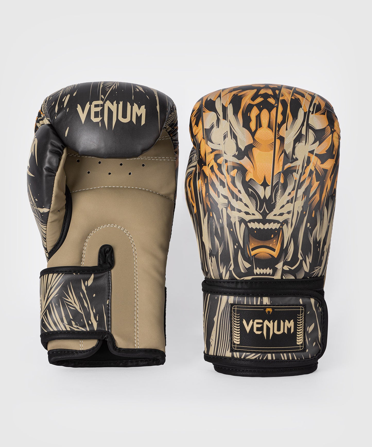 Venum Tiger Bokshandschoenen - Zwart / Neon Oranje