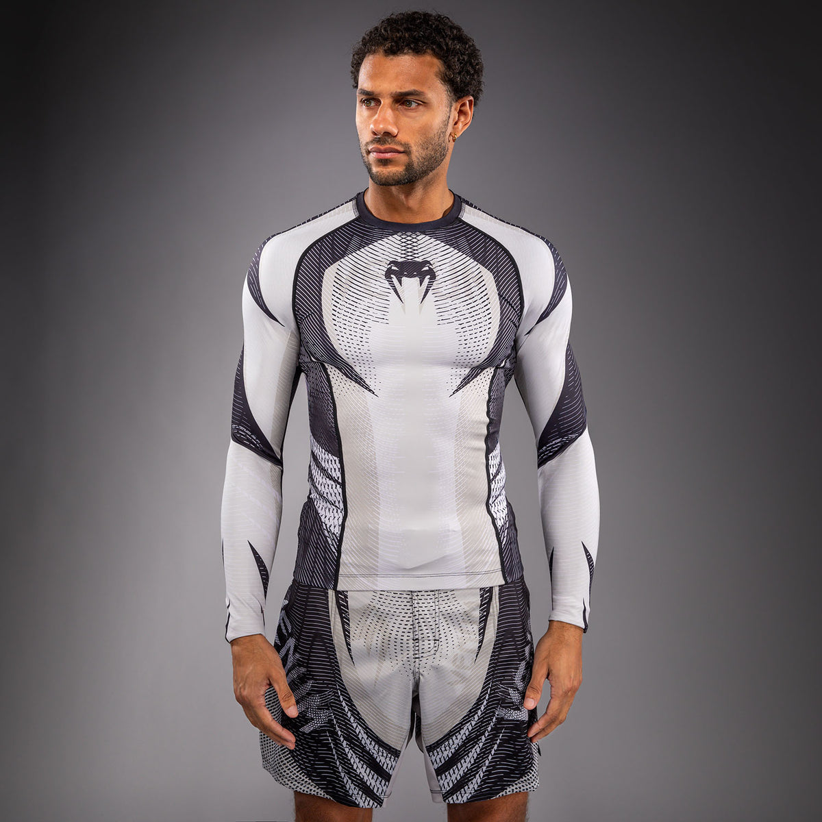 Venum Galactic 3.0 Rashguard met lange mouwen - Offwhite/Zwart