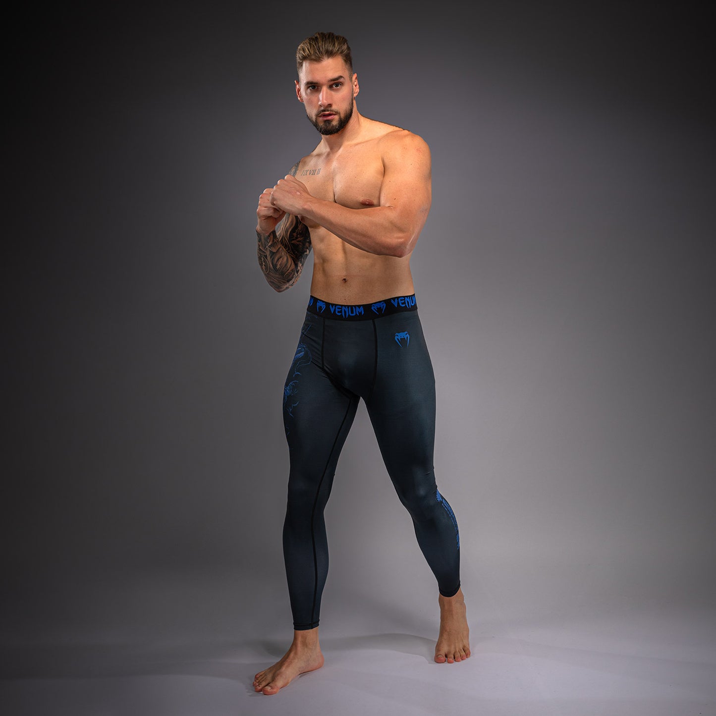 Venum Thunder Dragon Spats – Zwart/Koningsblauw