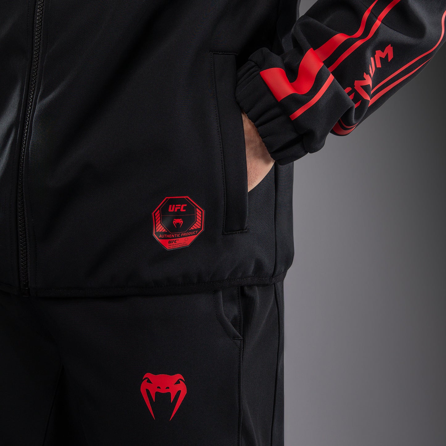 Venum UFC Unity by Venum Authentic Fight Week Heren Hoodie met Rits - Zwart