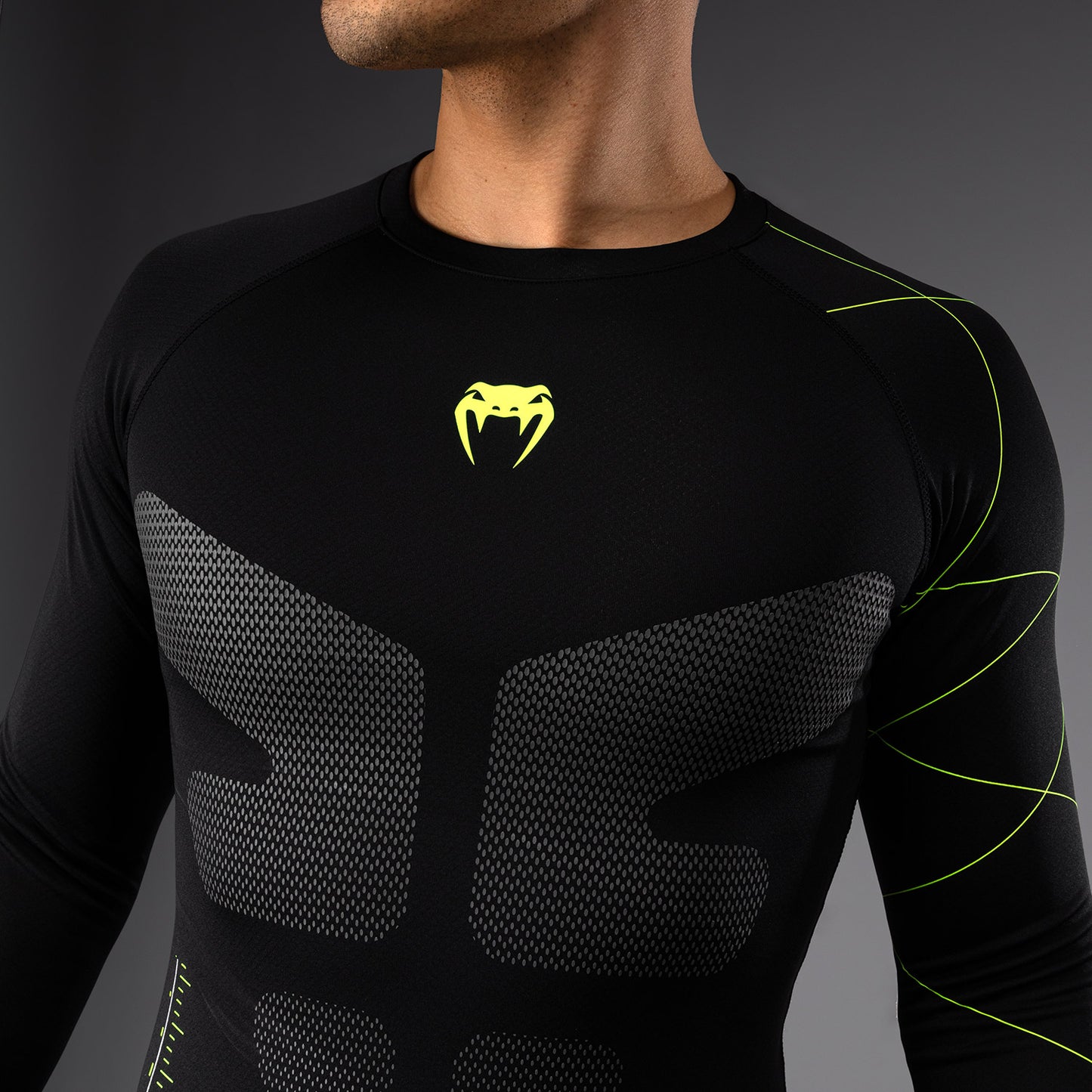 Venum Training Camp 4.0 Rashguard met lange mouwen - Zwart/Neon groen