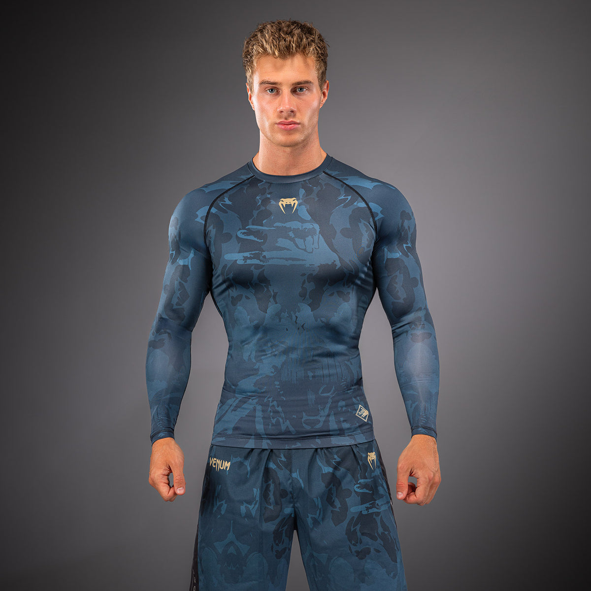 Jujutsu Kaisen x Venum Fushiguro Rashguard met lange mouwen – Oceaan blauw