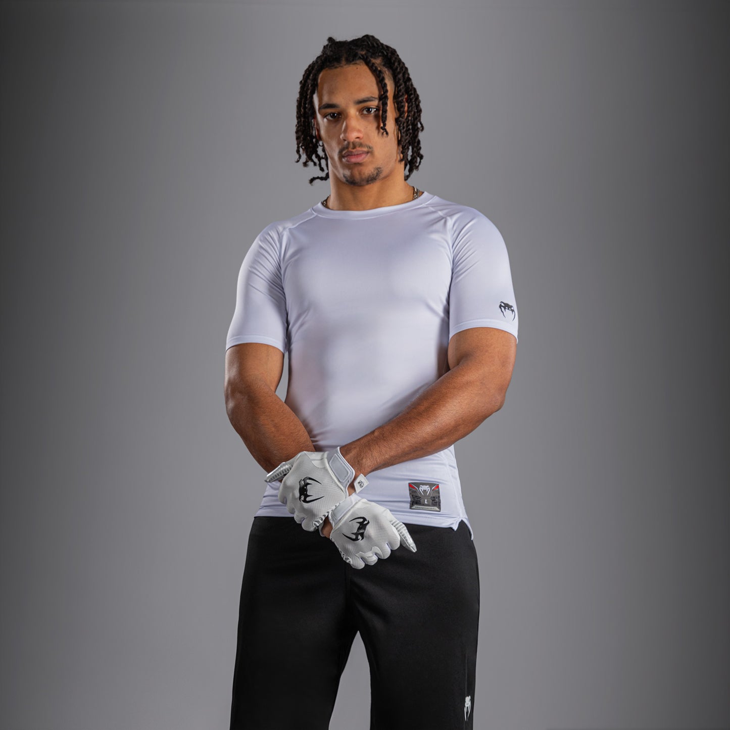 Venum Lineup Compressie T-shirt met halve mouwen - Wit/Zwart