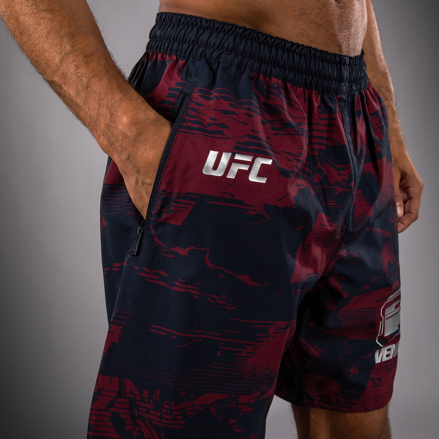 UFC Zenith by Venum Authentic Fight Week Performance Short Heren - Marineblauw/Bordeauxrood/Zilver