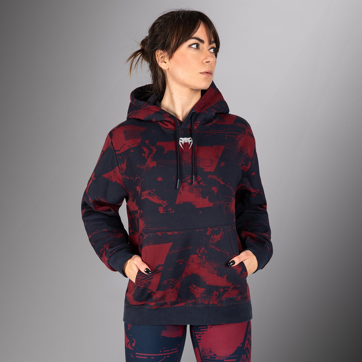 UFC Zenith by Venum Authentic Fight Week Pullover Hoodie Dames - Marineblauw/Bordeauxrood/Zilver