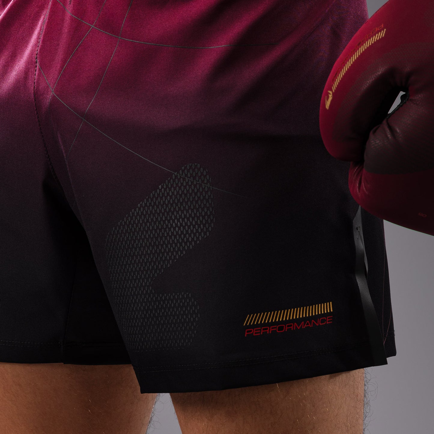 Venum Tactical XT Gevechtsshort - Zwart/Bourgondië/Goud