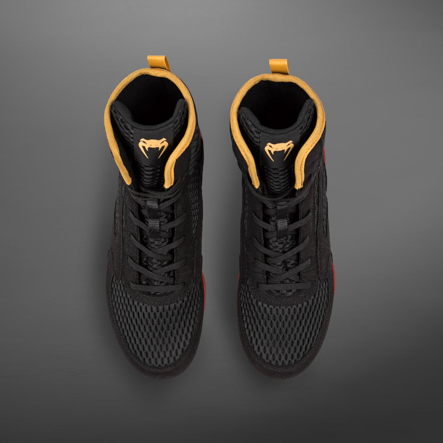 Venum Contender Boksschoenen - Zwart/Goud/Rood