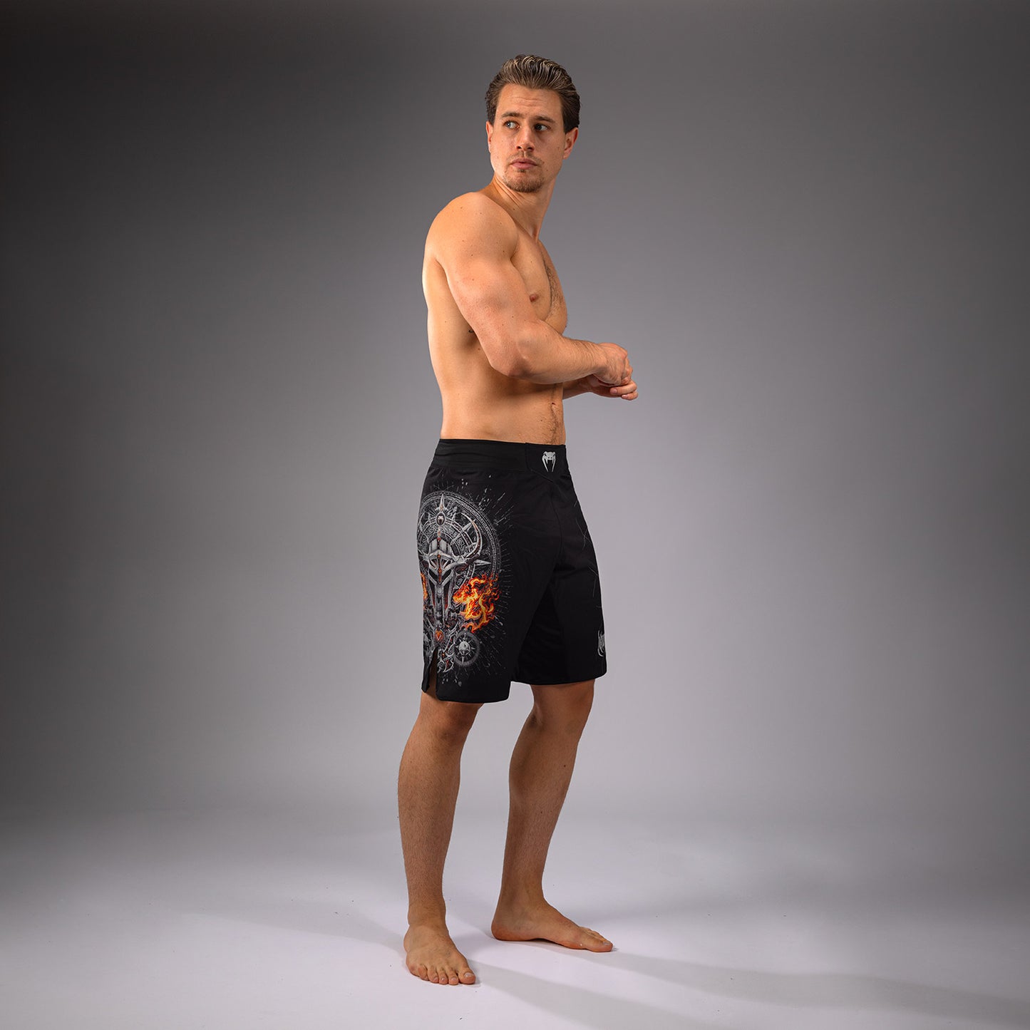 Venum Gladiator 5.0 Heren Gevechtsshort - Zwart/Zilver