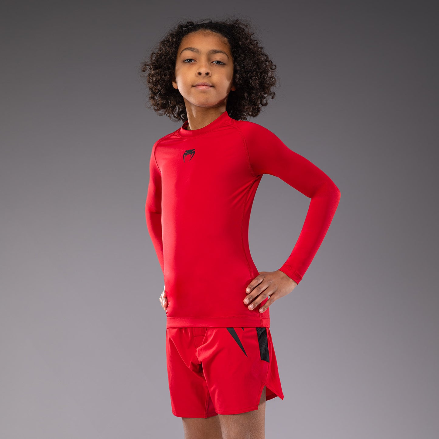 Venum Contender voor Kinderen Rashguards Lange Mouwen - Kersrood