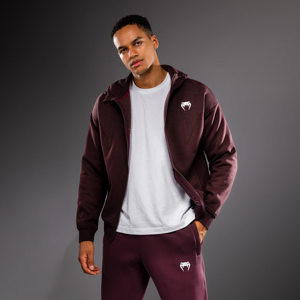 Venum Attack Fleece & Weave Trainingsjack - Bordeauxrood