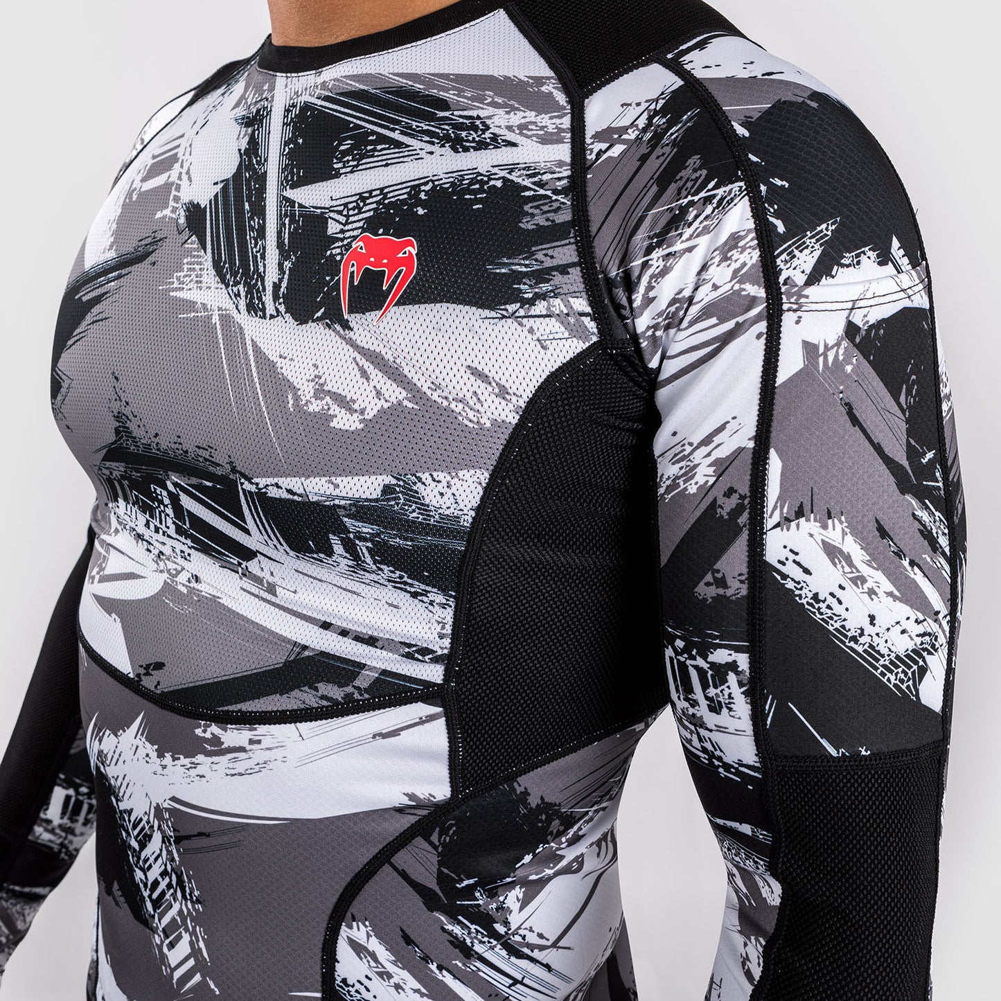 Venum Electron 3.0 Rashguard lange mouw - Grijs/Rood