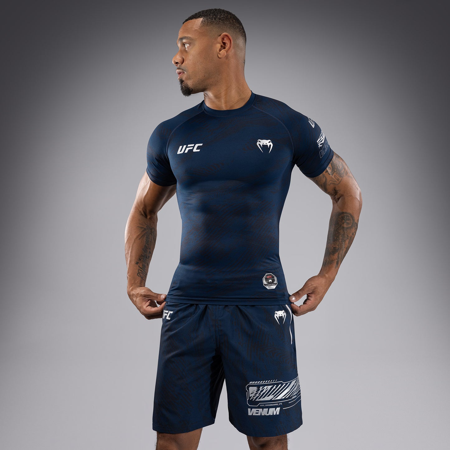 UFC Fusion by Venum Fight Week Performance Rashguard met Korte Mouwen voor Heren - Oceaanblauw