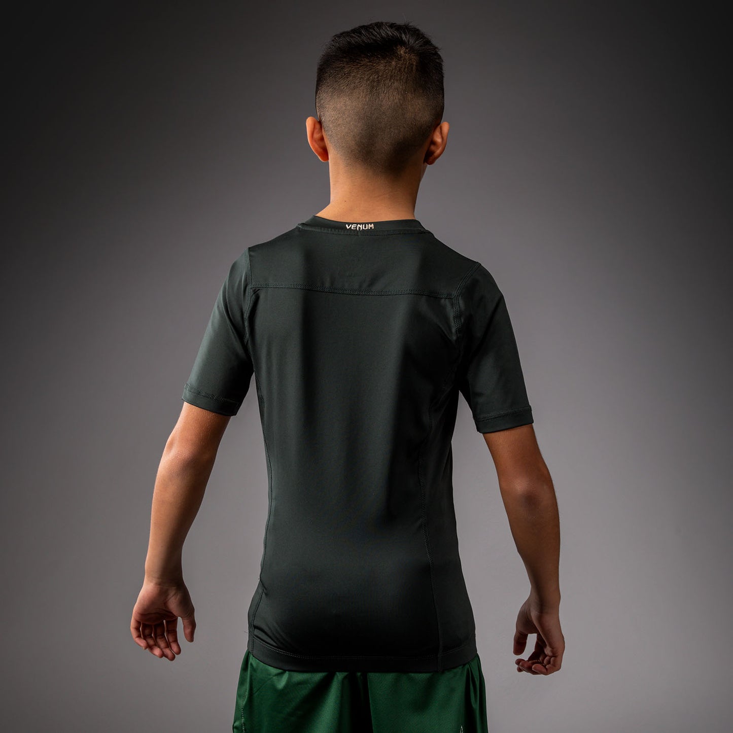 Venum Attack Kids Rashguard met korte mouwen - Bosgroen/Crèmewit