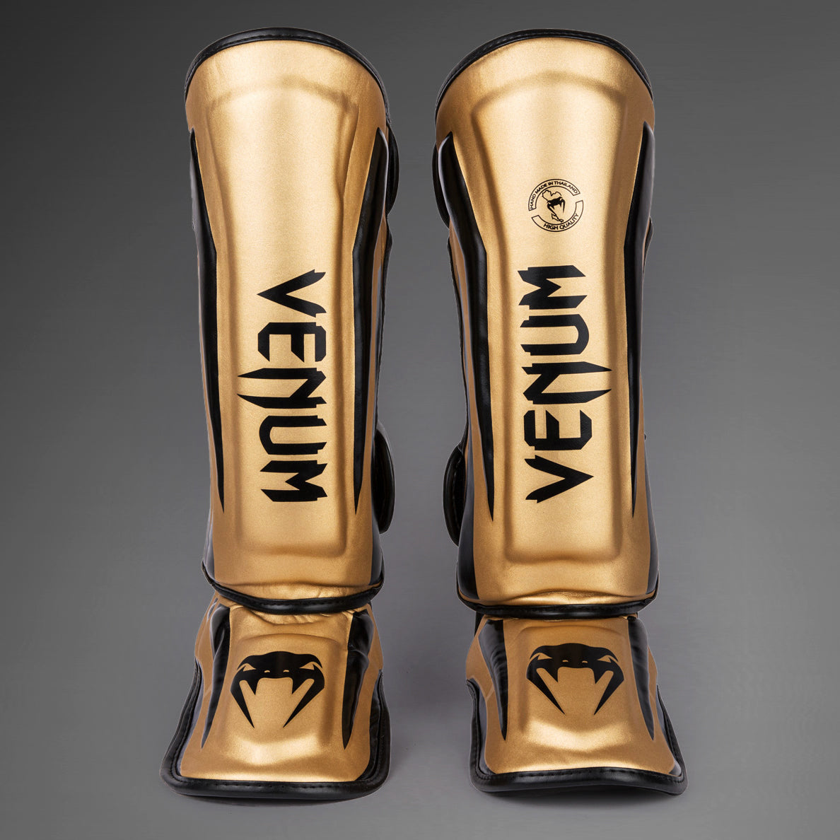 Venum Elite Scheenbeschermers - Goud/Zwart