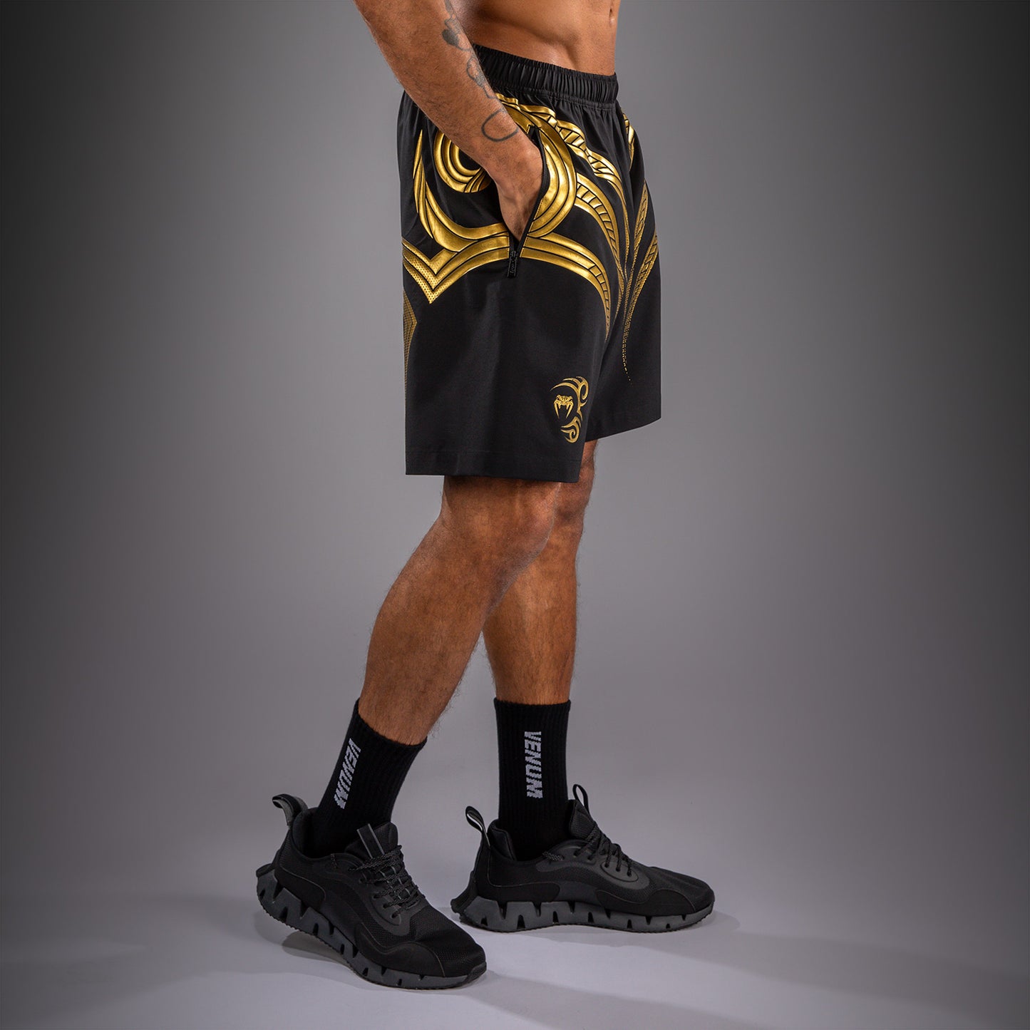 Venum x Mike Tyson Tiger Trainingsshorts - Zwart/Goud