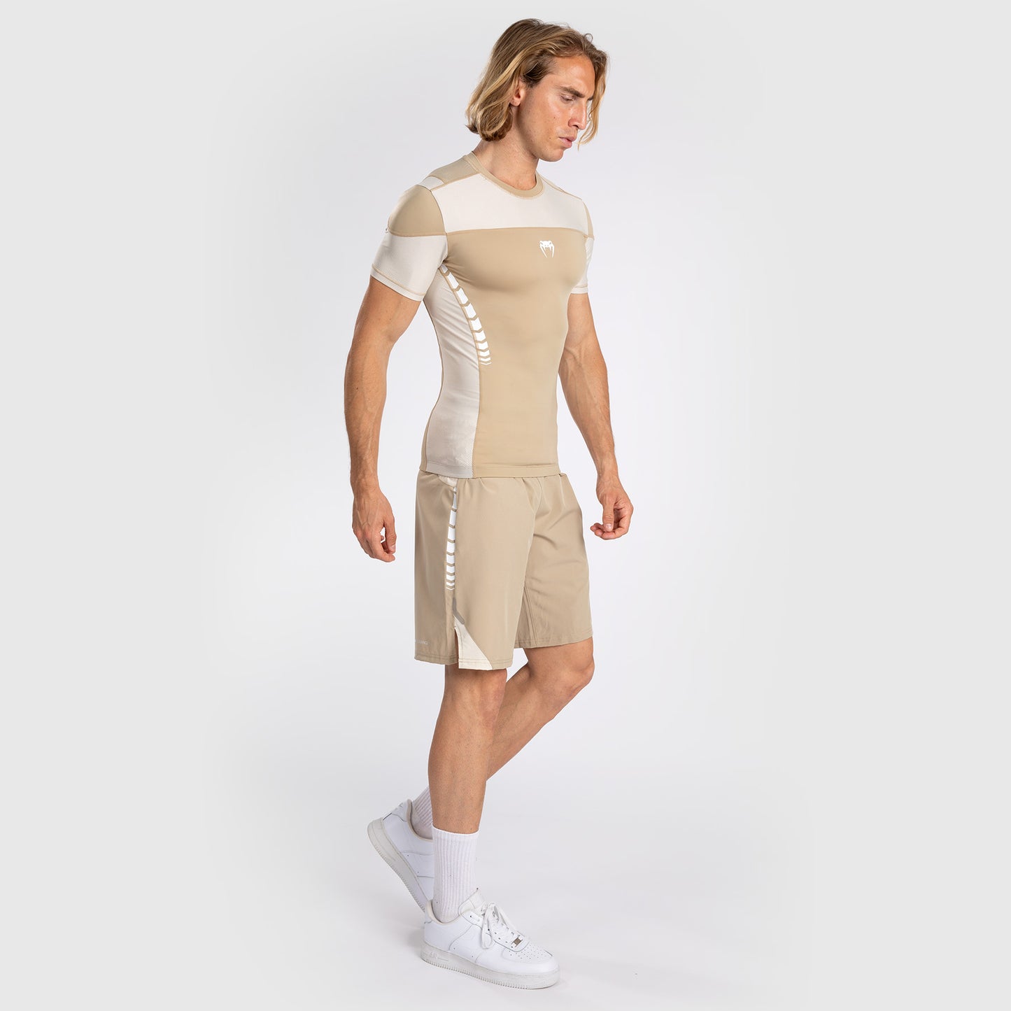 Venum Tempest Heren Rashguard Met Korte Mouwen - Beige/Zand