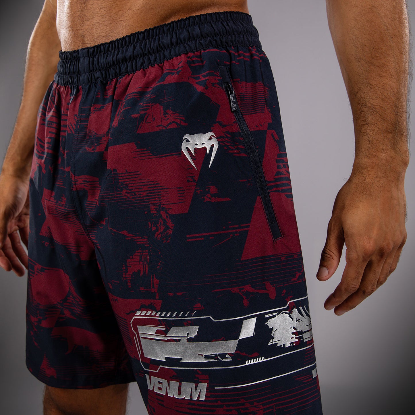 UFC Zenith by Venum Authentic Fight Week Performance Short Heren - Marineblauw/Bordeauxrood/Zilver
