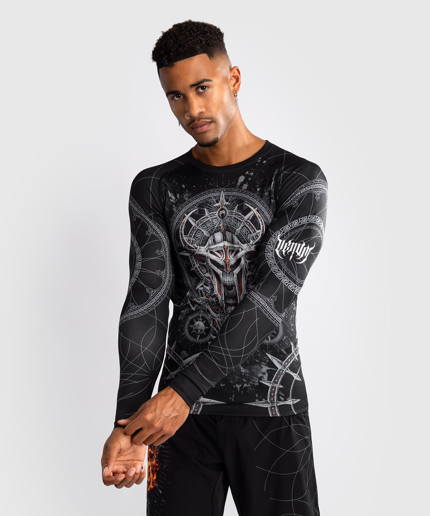 Venum Gladiator 5.0 Heren Lange Mouwen Rashguard - Zwart/Zilver