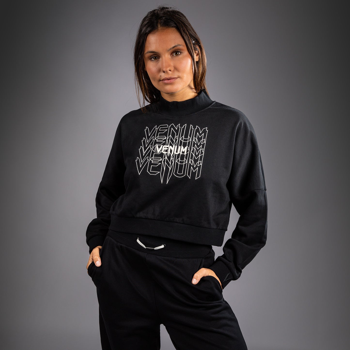 Venum Pulse Dames Cropped Sweatshirt - Zwart/Wit