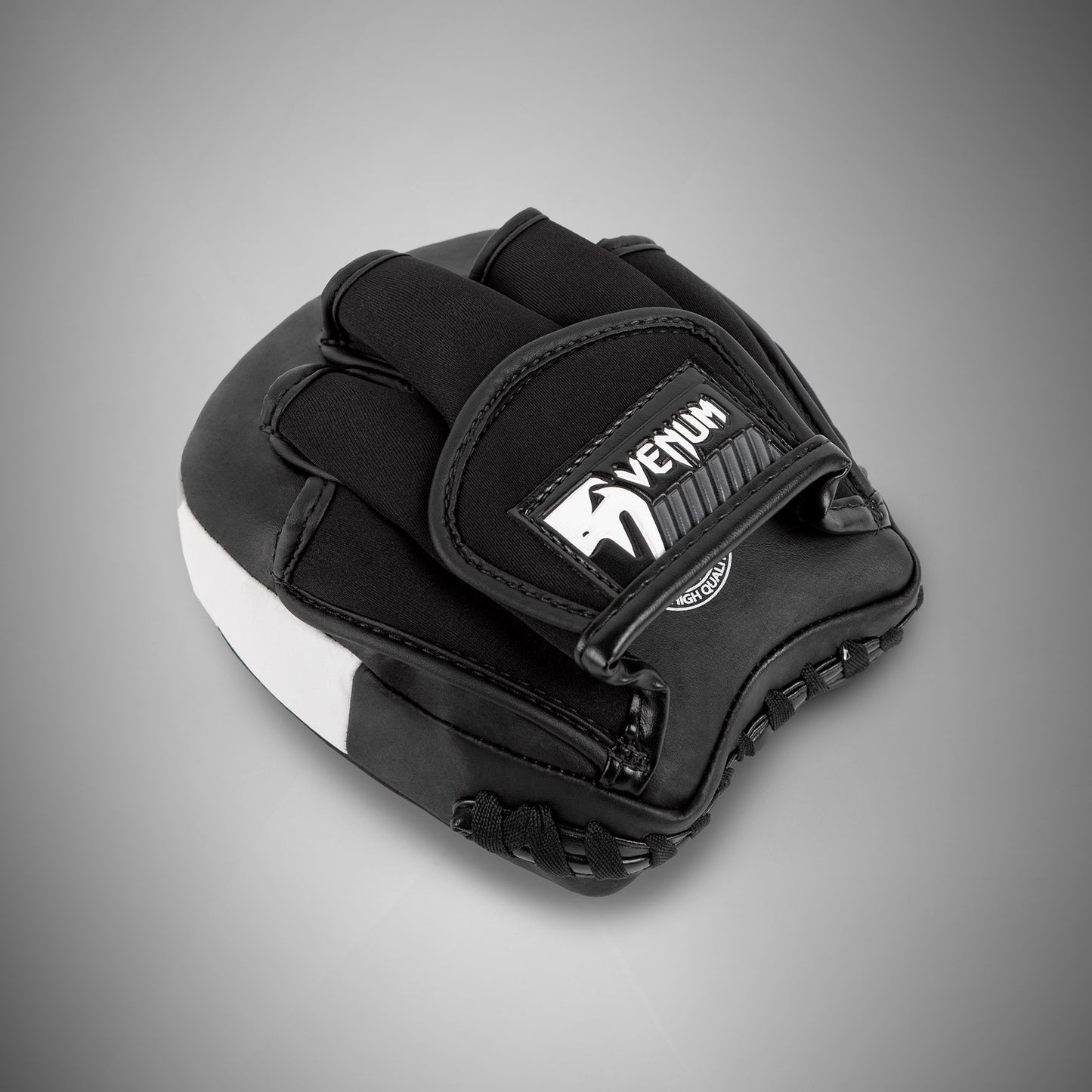 Venum Elite Dikke Coachingswanten Leer Mini (Paar) - Zwart/Wit
