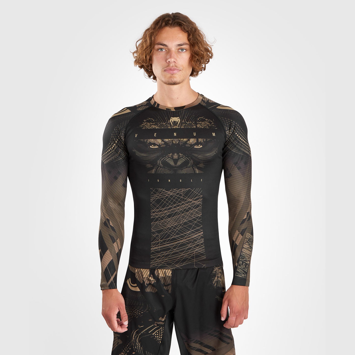 Venum Gorilla Jungle Rashguard Lange Mouwen - Zwart/Zand