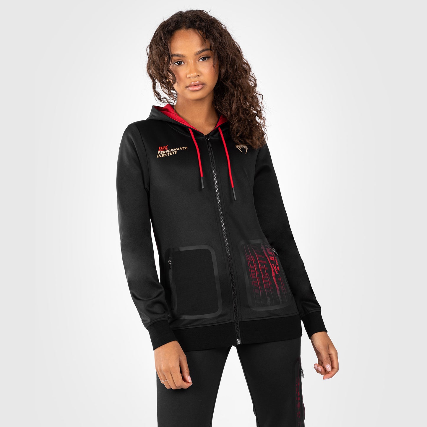 UFC Venum Performance Institute 2.0 Zip Hoodie voor Dames - Zwart/Rood