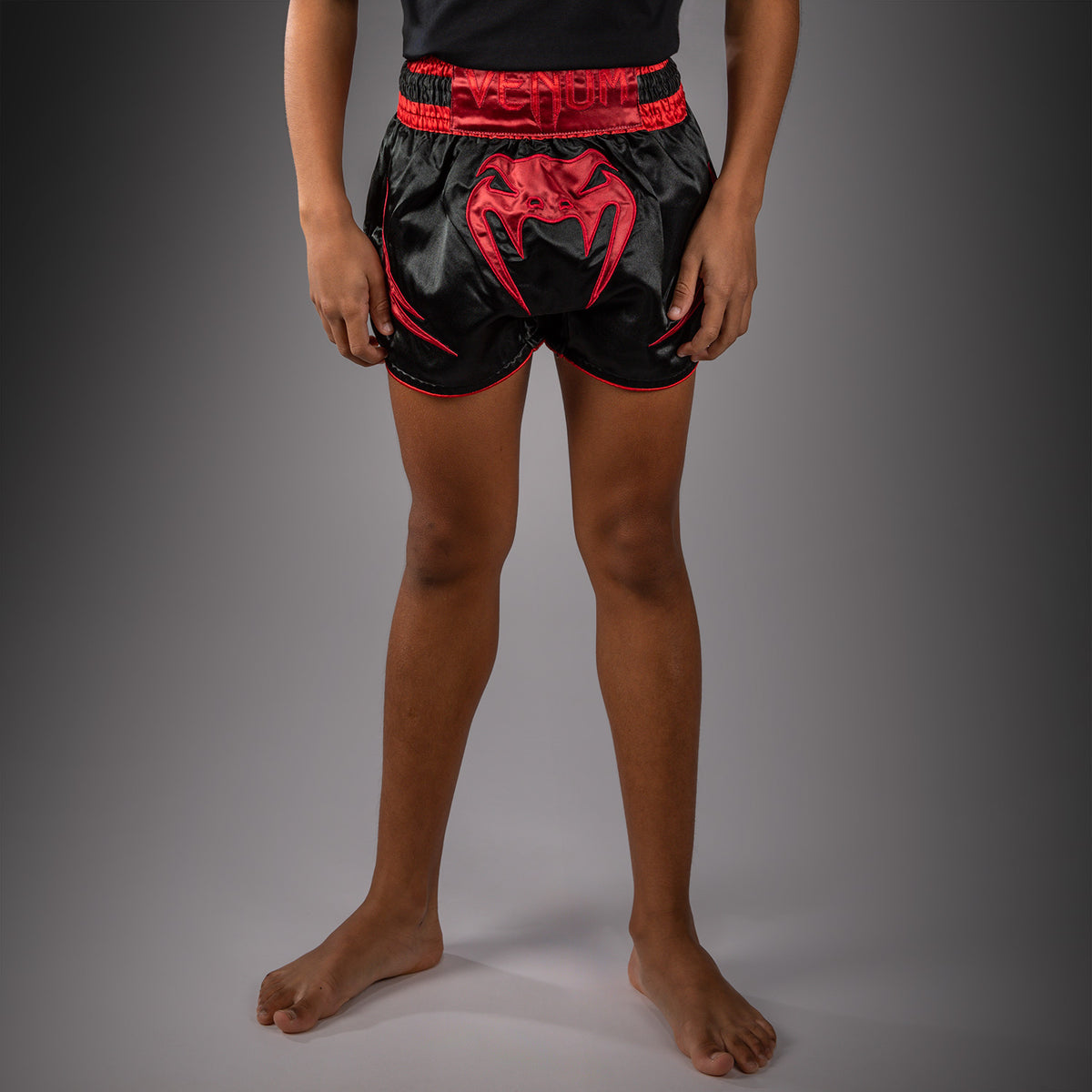 Venum Attack Muay Thai-short voor Kinderen - Zwart/Rood