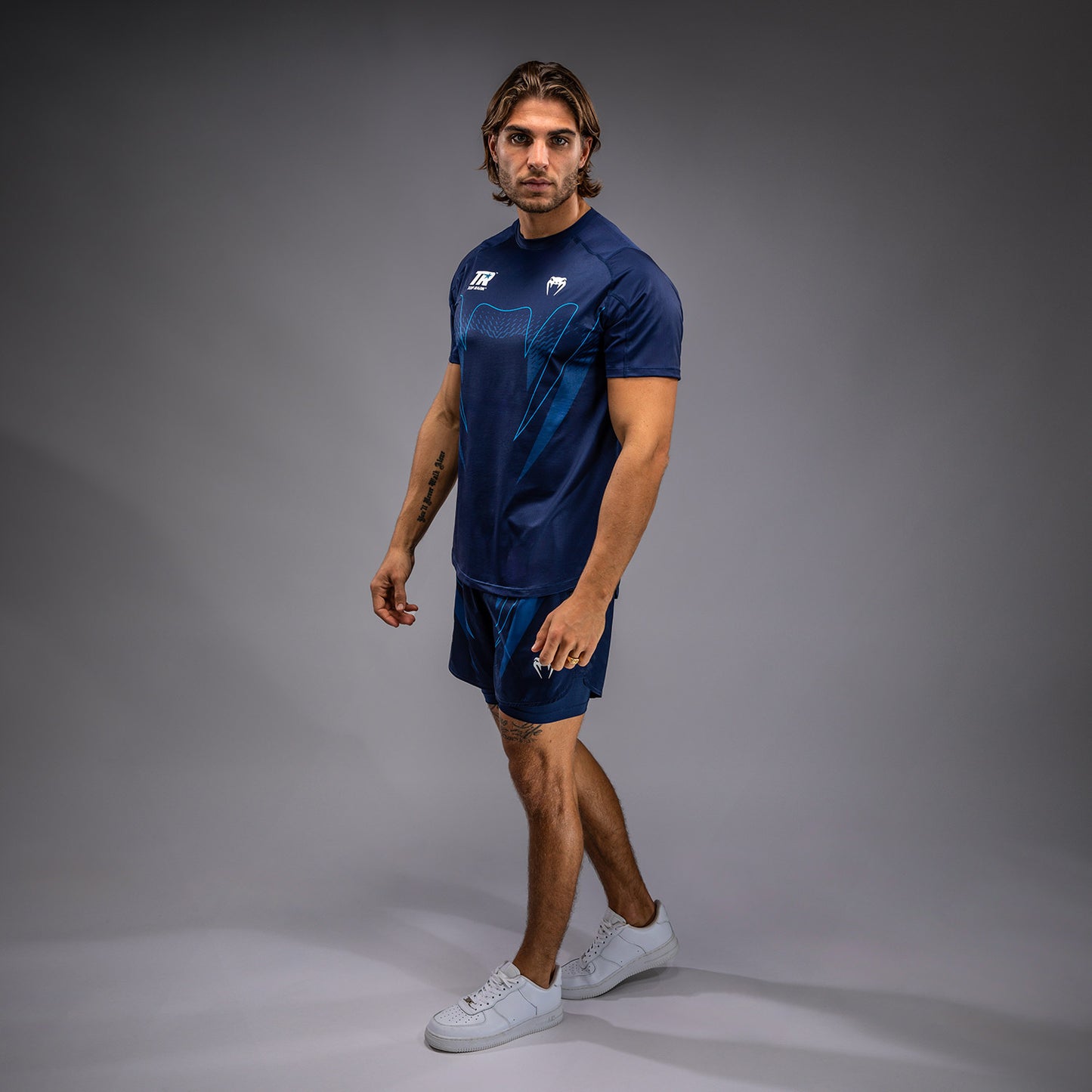 Venum x Top Rank Original Heren Dry Tech T-Shirt - Marineblauw