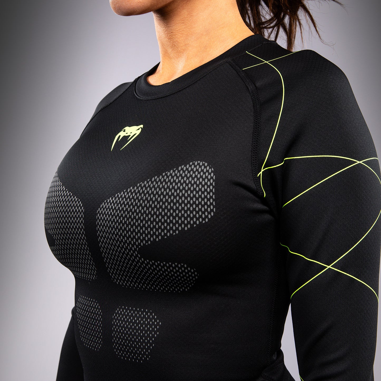 Venum Training Camp 4.0 Rashguard met lange mouwen - Zwart/Neon groen