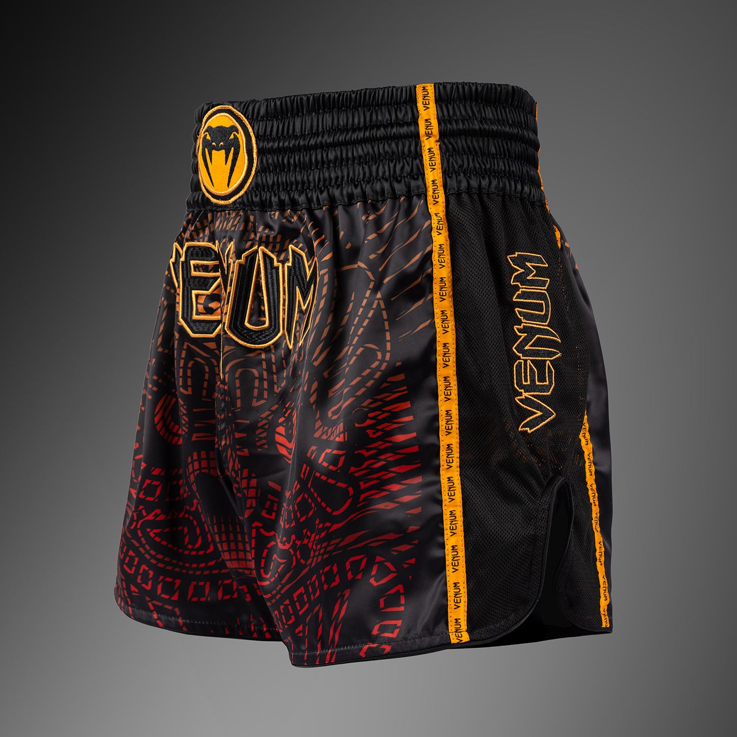 Venum Quetzal Fury Muay Thai Short - Zwart/Fury Rood/Tangerine