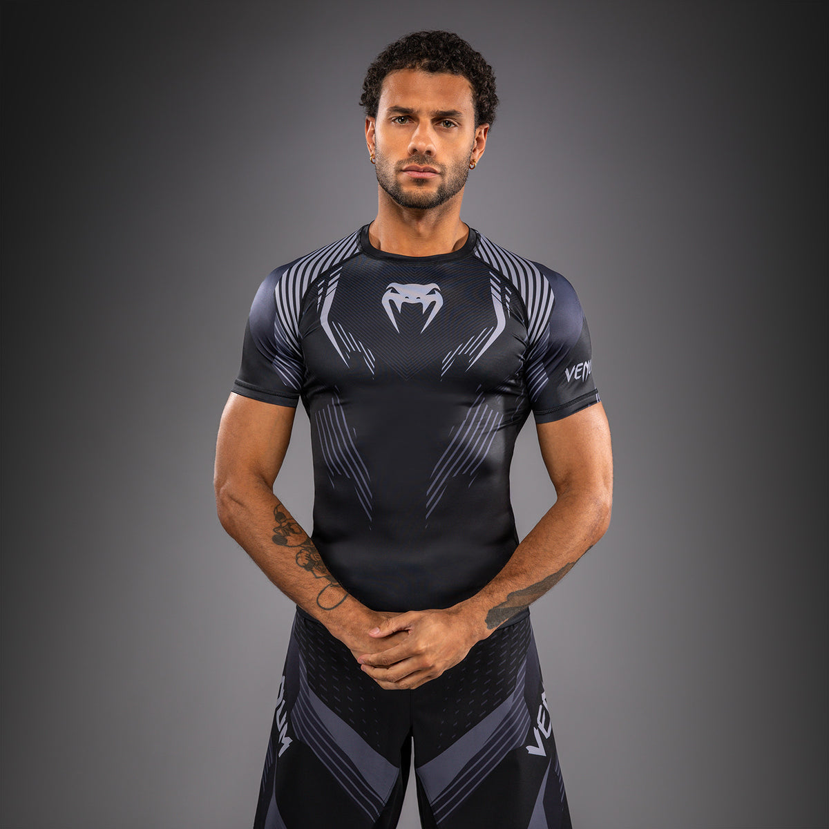 Venum No-Gi 6.0 Rashguard met korte mouwen - Zwart/Grijs