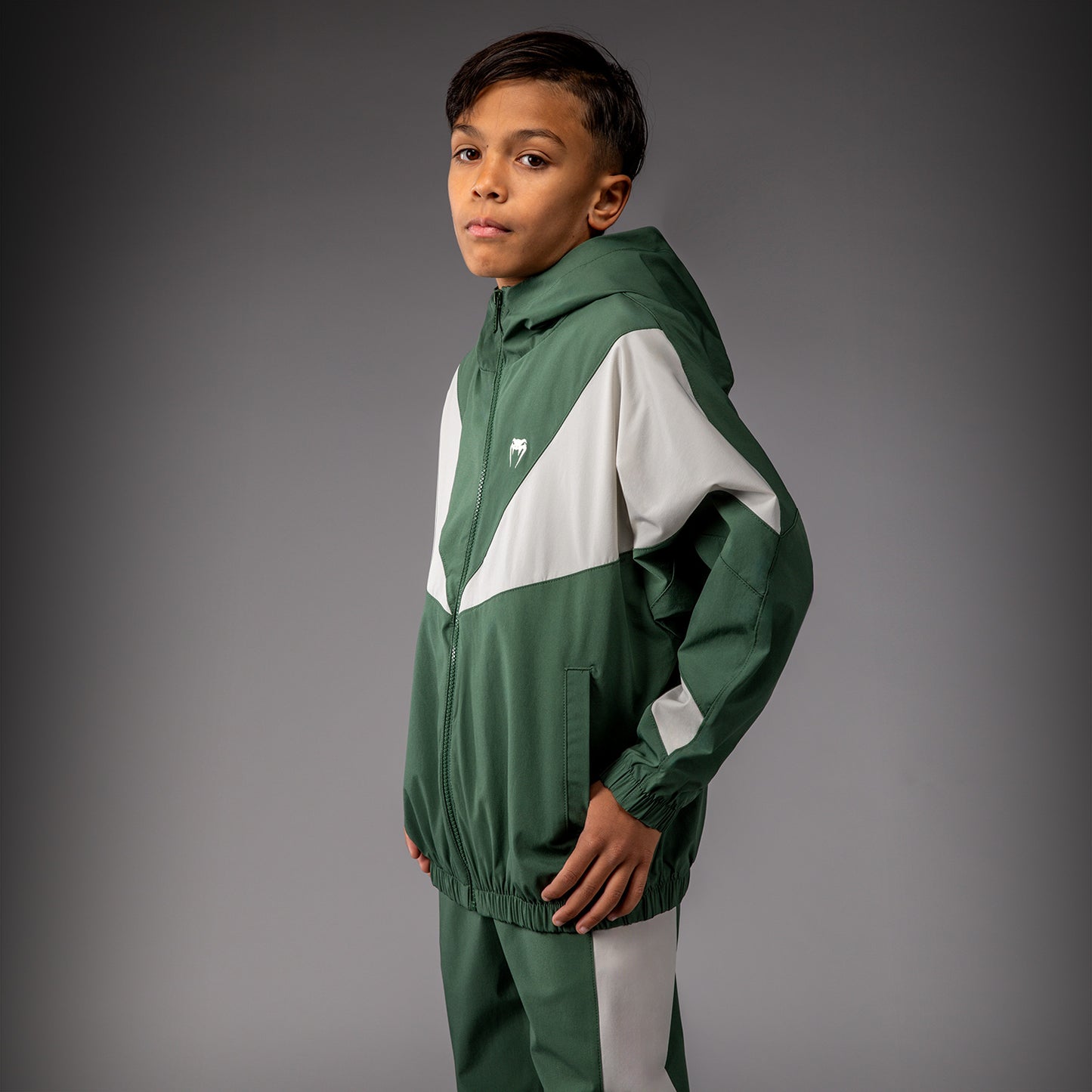 Venum Vectra Kids Jas Met Rits – Bosgroen/Off White