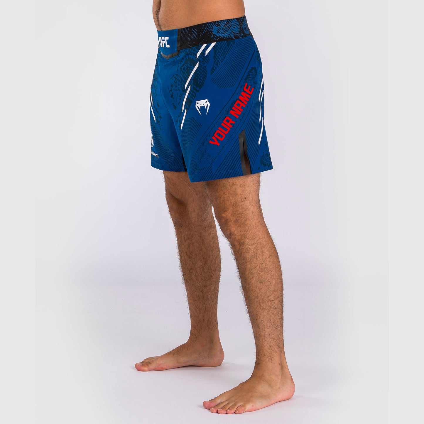 UFC Adrenaline by Venum Gepersonaliseerd Authentic Fight Night Heren Kort Gevecht - Korte Pasvorm - Blauw