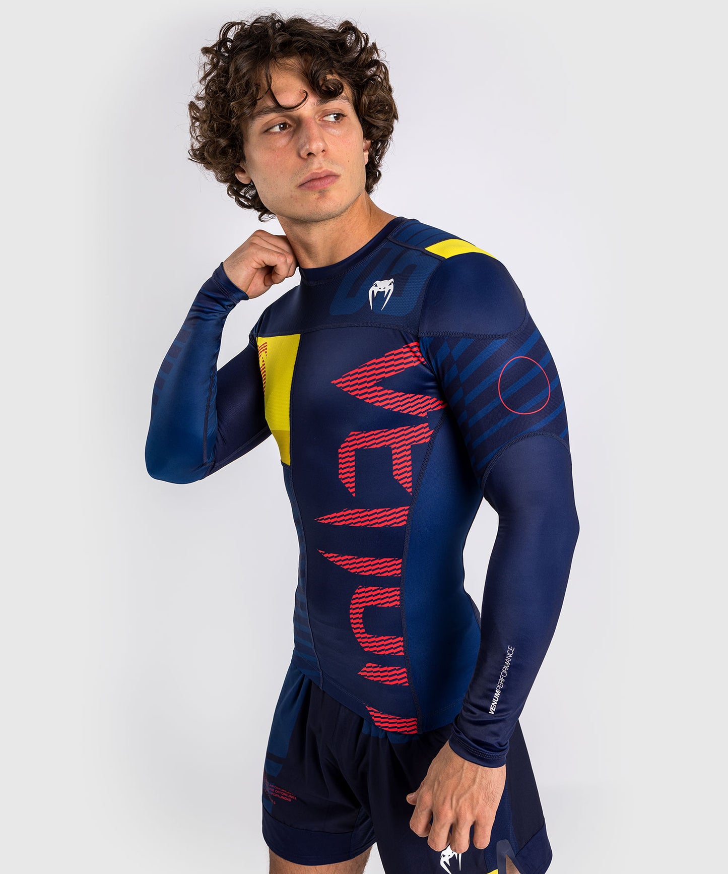 Venum Sport 05 T-shirt Compressie Lange Mouw - Blauw/Geel