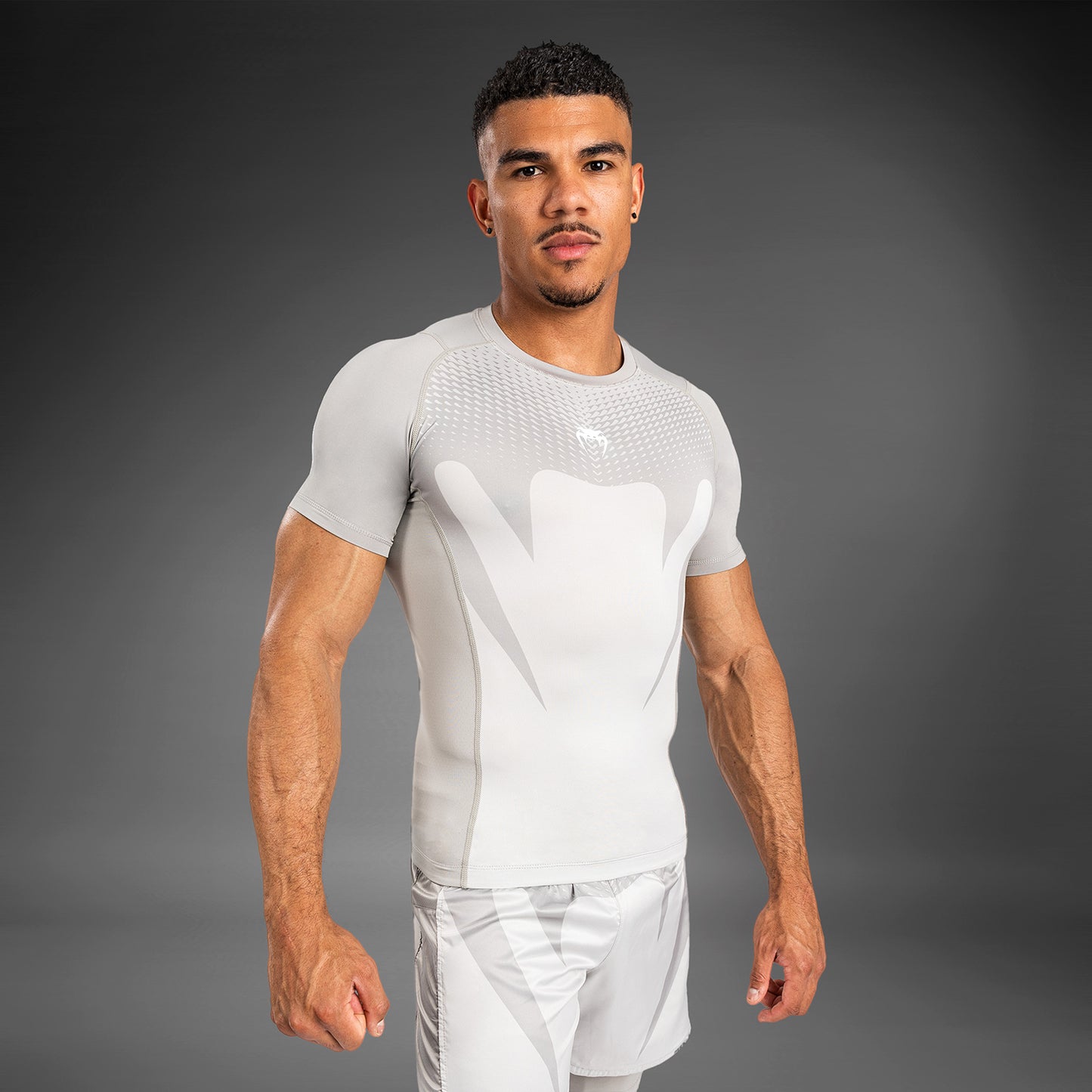 Venum Attack Heren Korte Mouw Rashguard - Zand