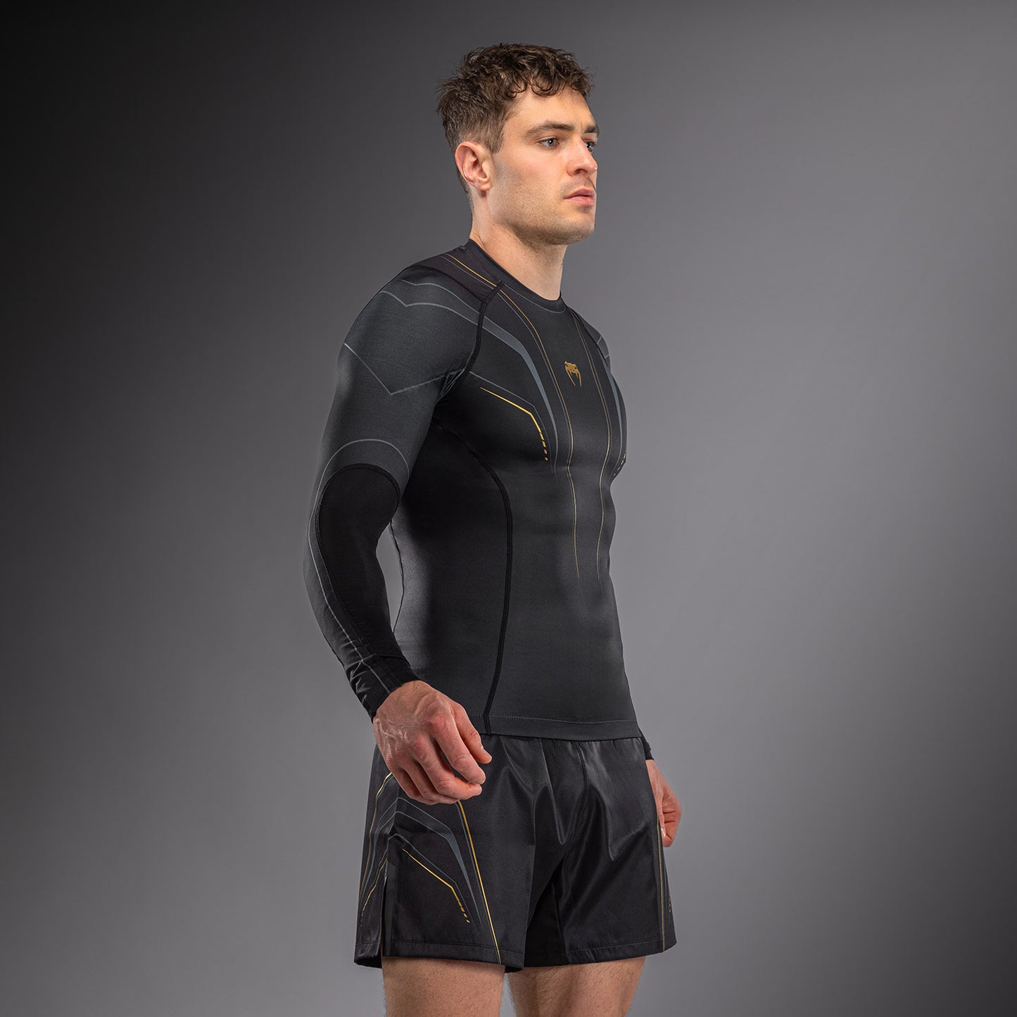 Venum Streamline Rashguard met lange mouwen – Zwart/Goud
