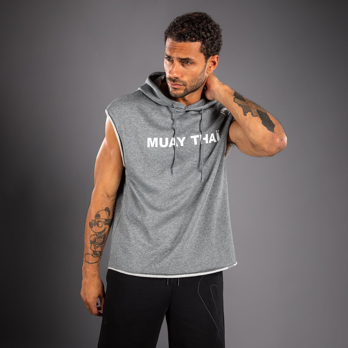 Venum Muay Thai VT Mouwloos Hoodie – Grijs Gemêleerd