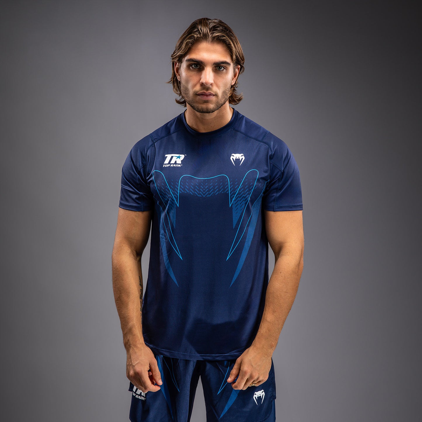 Venum x Top Rank Original Heren Dry Tech T-Shirt - Marineblauw