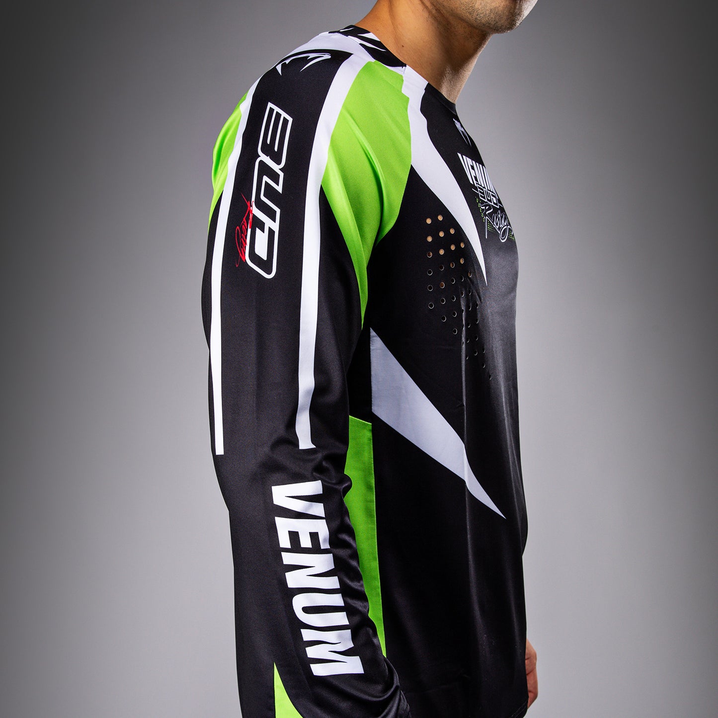 Venum x Bud Racing Heren Dry-Tech T-Shirt - Zwart/Wit/Limoengroen