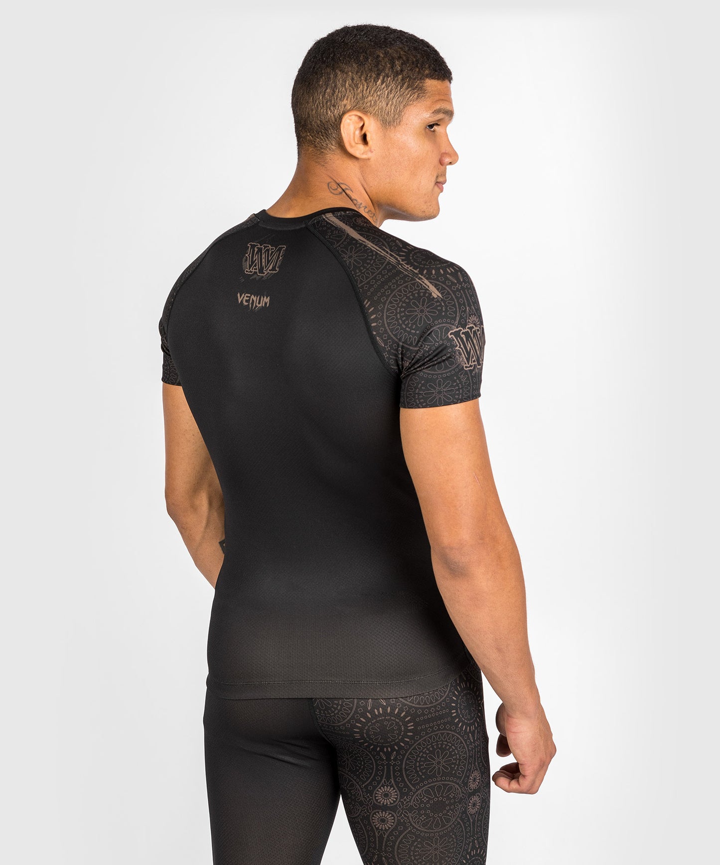 Venum Santa Muerte Dark Side - Rashguard korte mouwen - zwart/bruin