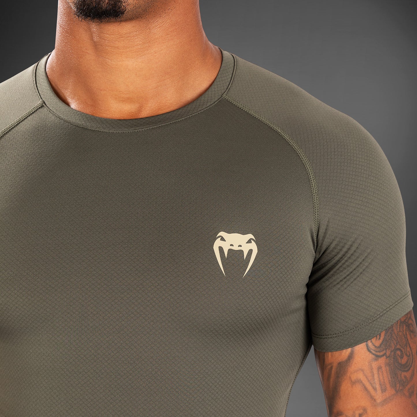 Venum Contender Heren Rashguard met korte mouwen - Khaki