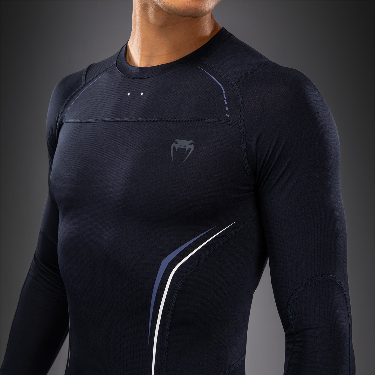 Venum G-Core Rashguard met lange mouwen - Marineblauw/Wit
