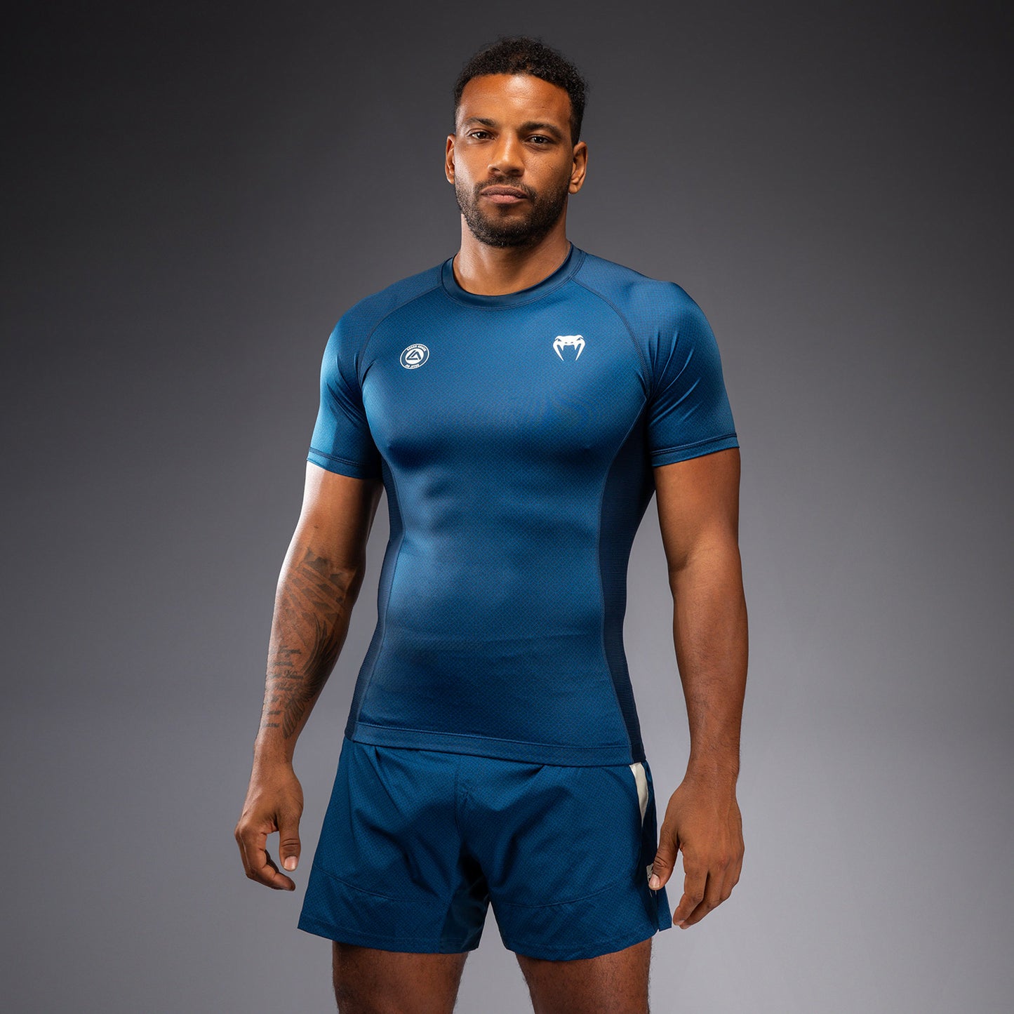 Venum x Roger Gracie Academy Rashguard met korte mouwen - Blauw
