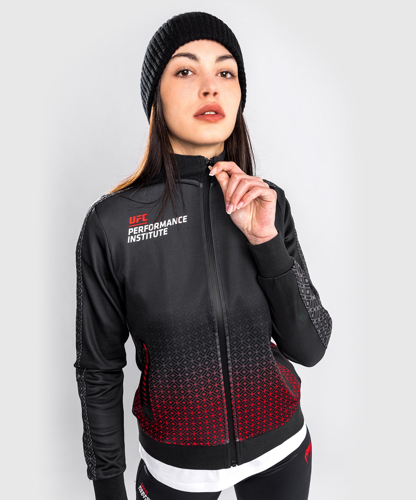 Venum UFC Performance Institute Jas - Voor Dames - Zwart/Rood