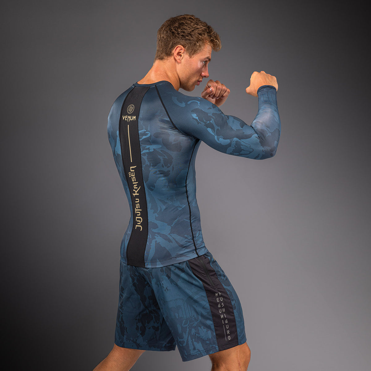 Jujutsu Kaisen x Venum Fushiguro Rashguard met lange mouwen – Oceaan blauw