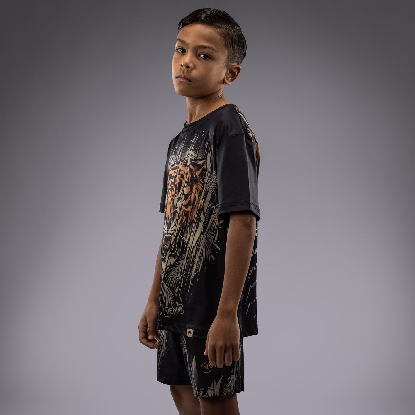 Venum Tiger Kids Dry Tech T-Shirt - Zwart / Neon Oranje