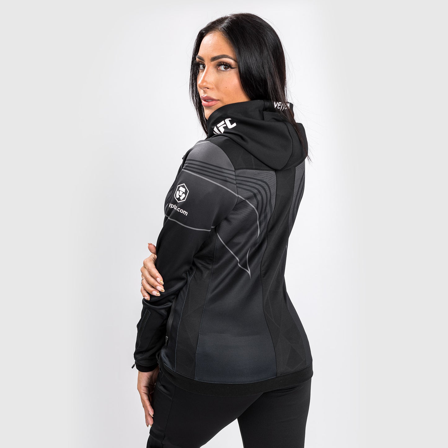 UFC Venum Authentic Fight Night 2.0 Women's Walkout Hoodie - Zwart