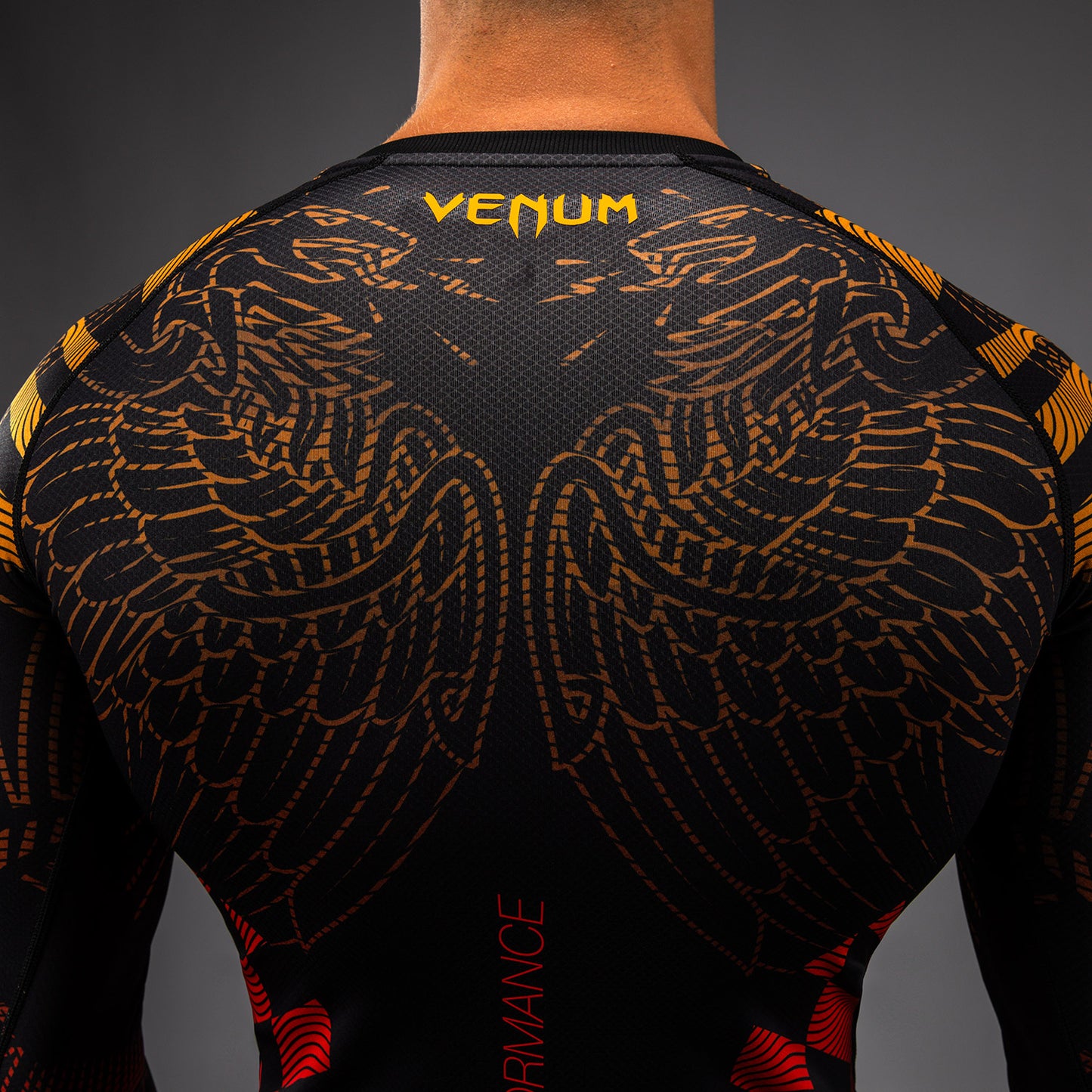 Venum Quetzal Fury Lange Mouw Rashguard - Zwart/Fury Rood/Tangerine