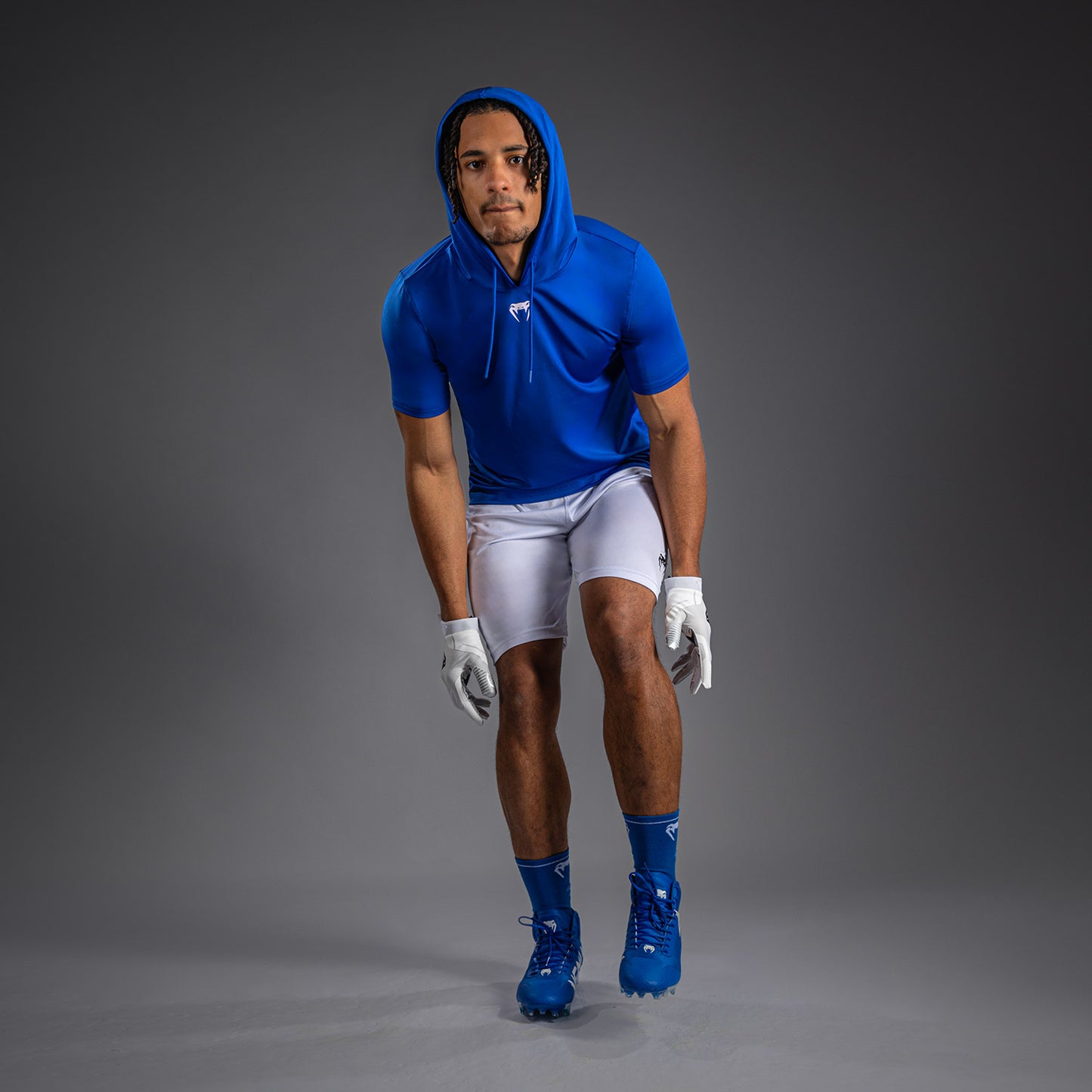Venum Elite Dry-Tech Hoodie met korte mouwen - Koningsblauw