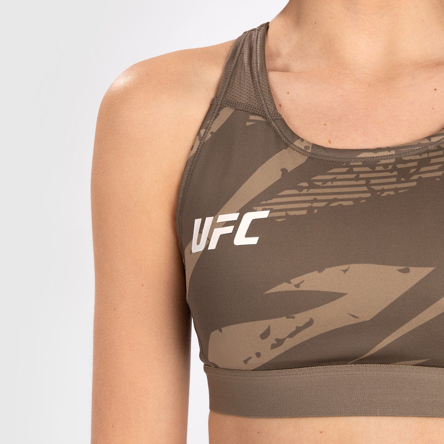 UFC Adrenaline by Venum Fight Week Dames Sportbeha – Desert Camo